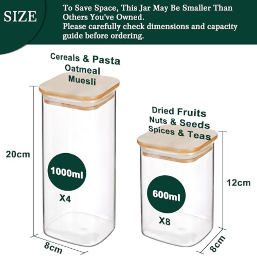 12-Pack Square Glass Storage J - đánh giá và giá Food Storage Lid